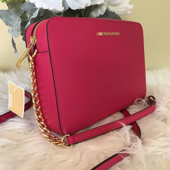 Michael Kors Bags Michael Kors Jet Set Electric Pink Crossbody Bag Poshmark